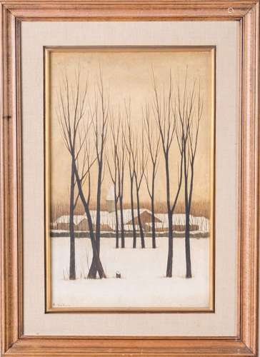 Ryonosuke Fukui Ryonosuke Fukui (1924-1986)Snowy landscape w...