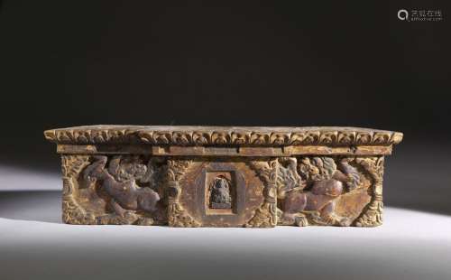 Arte Himalayana A wooden gilt-lacquered altar fragment Tibet...