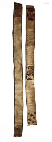 . Two Coptic religious scrolls Ethiopia, 19th century .