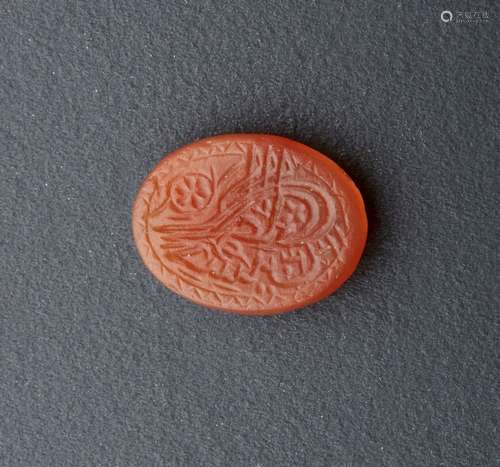 Arte Islamica A small carnelian seal carved with tughra Otto...