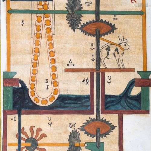 Arte Islamica A modern paiting depicting an automata in the ...