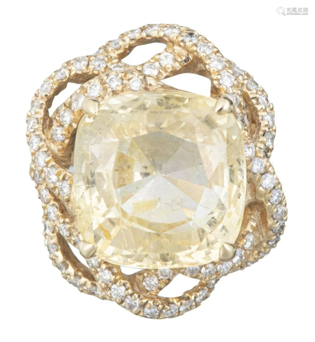 DIANA CARMICHAEL bague en or jaune avec un saphir vivid