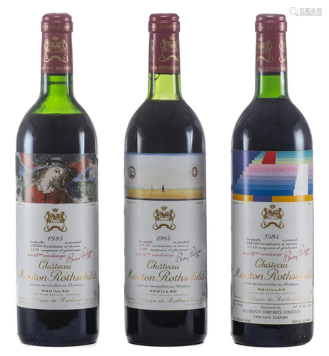 Château Mouton Rotschild, Paulliac, 1983,1984,1985