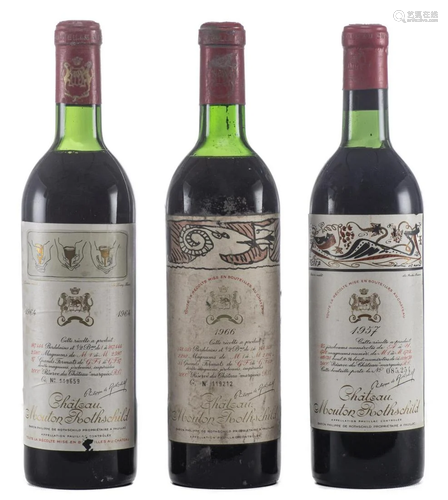 Château Mouton Rotschild, Paulliac, 1957, 1964 et