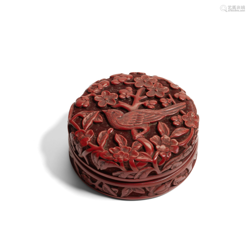 A fine cinnabar lacquer covered box Late Ming/early
