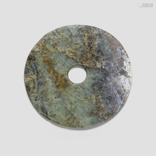 A Neolithic style jade bi disc