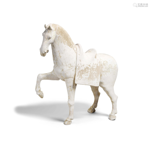 An unglazed pottery horse Tang dynasty (618-906)