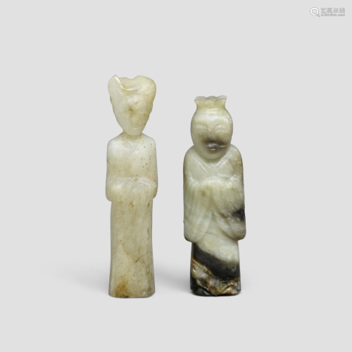Two archaistic jade miniature figures