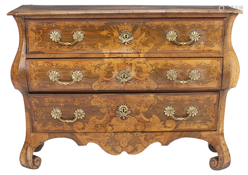 Commode (tombeau) baroque bombée hollandaise