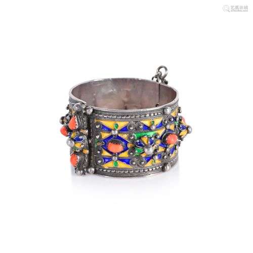 Large bracelet de cheville kabyle en argent