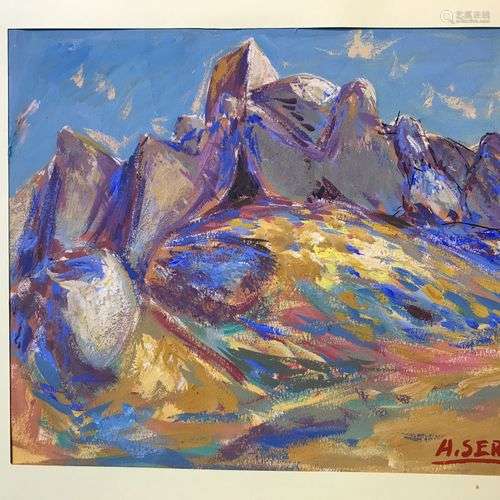 Antoine SERRA (1908-1995), Paysage des Alpilles