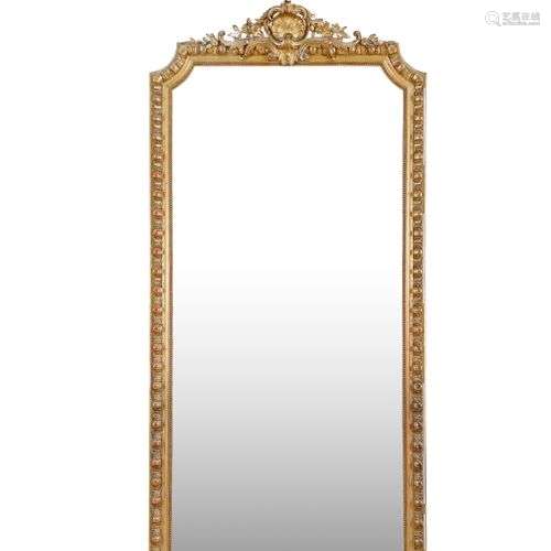 MIROIR EN BOIS ET STUC DORÉ