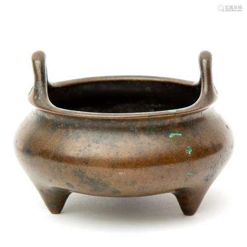 A Small Chinese Bronze Tripod Censer