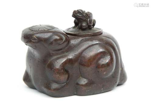 A Chinese bronze water dropper