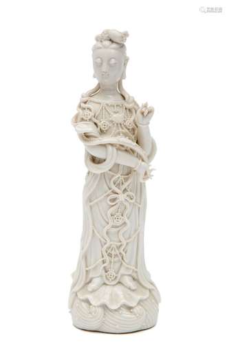 A Blanc de Chine standing Guanyin