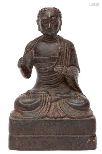 A Ming bronze figure of a Luohan
