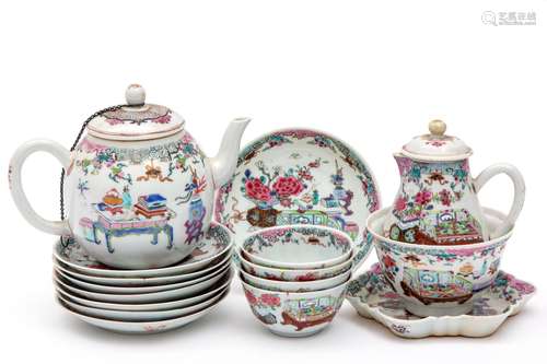 A famille rose part tea service