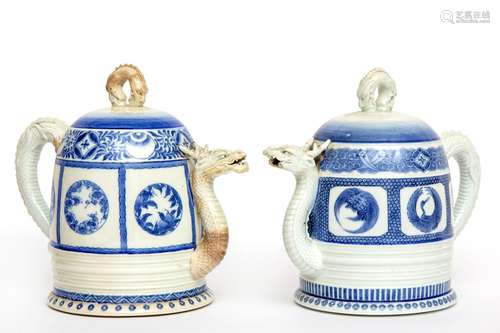 Two Hirado ware Japanese porcelain Cadogan pots