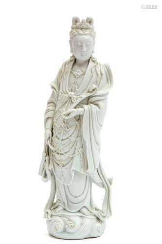 A Blanc de Chine standing Guanyin