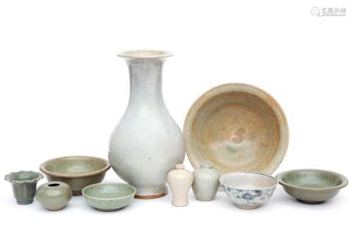A group of celadon and crackle glaze wares