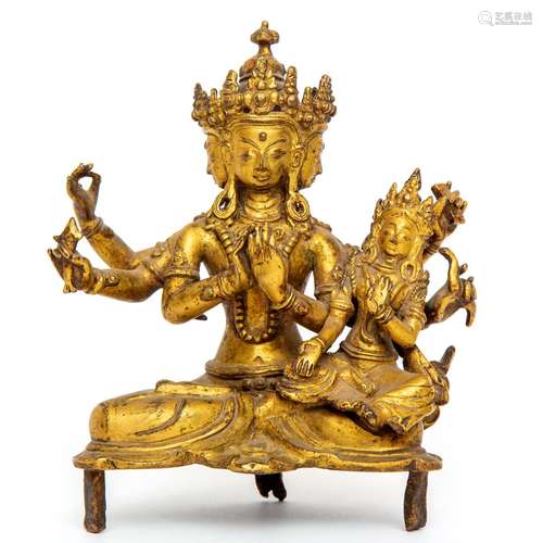 A Bodhisattva and consort