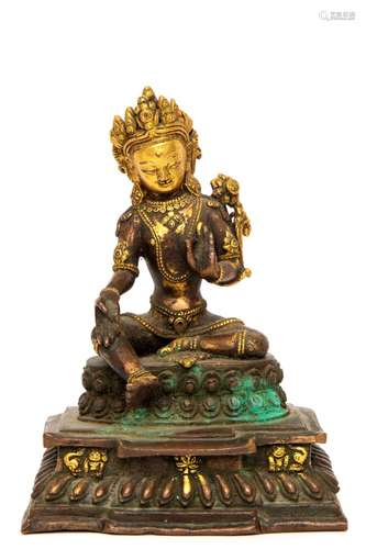 A Bronze parcel gilt Padmapani