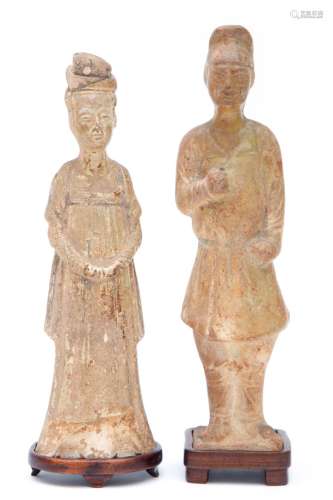 Two terracotta tomb figures