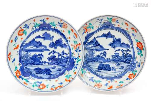 Two Japanese Kakiemon porcelain plates
