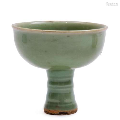 A Lonquan celadon stem cup
