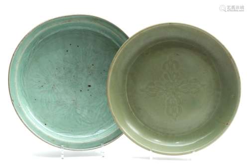Two Longquan celadon chargers