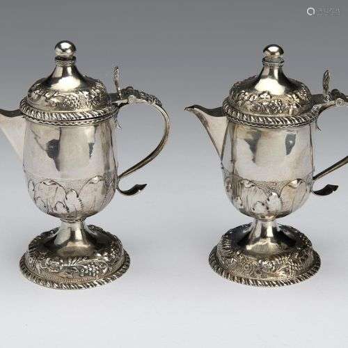 Two fine Dutch silver ampoules, Haarlem