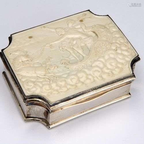 A Dutch silver and ivory tobacco box