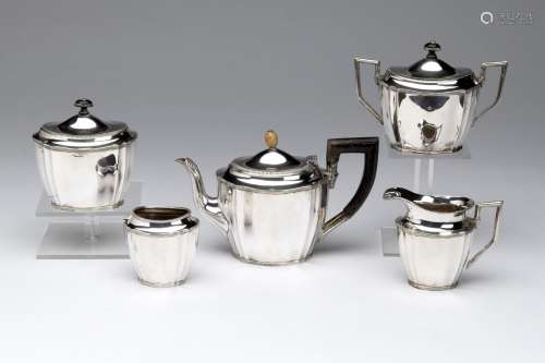 A Dutch silver five-piece tea service