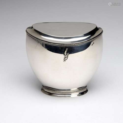 A Dutch silver tea caddy, Amsterdam