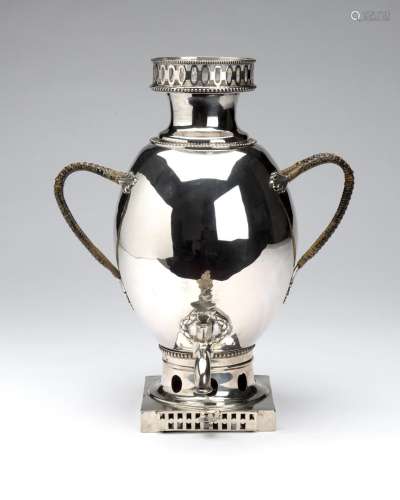 A German silver tea urn or samovar. Augsburg