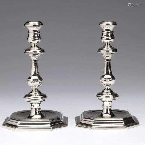 Two Dutch silver candle sticks, Amsterdam