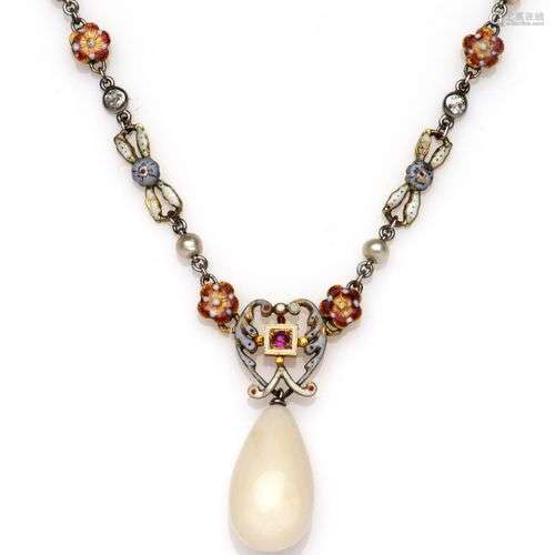 An antique enamel necklace