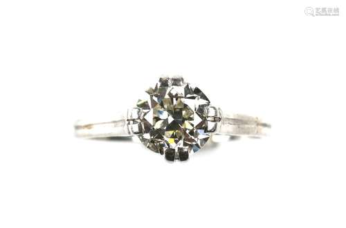 A diamond single stone ring