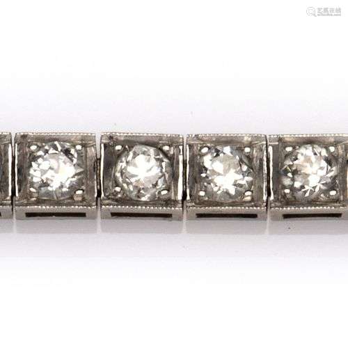 A platinum diamond line bracelet