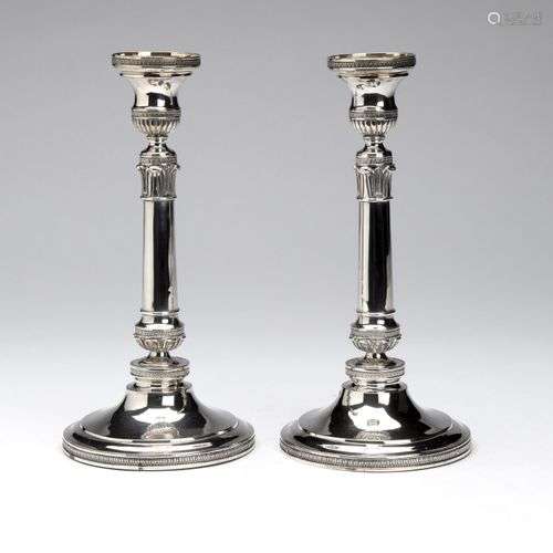 A Pair of Dutch Silver Candlesticks