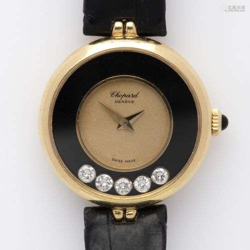 An 18k gold lady's diamond wristwatch, by Chopard