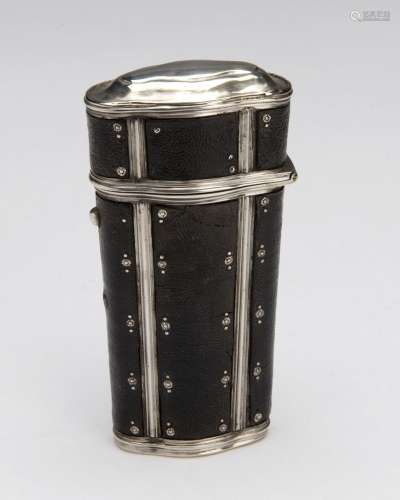 A silver and shagreen lancet case