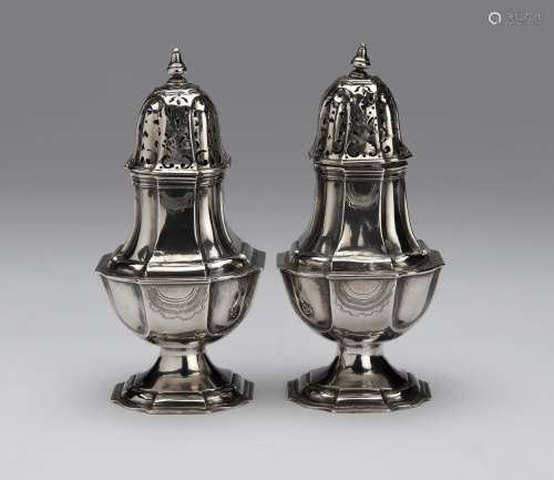 A pair of Dutch silver casters, Den Bosch