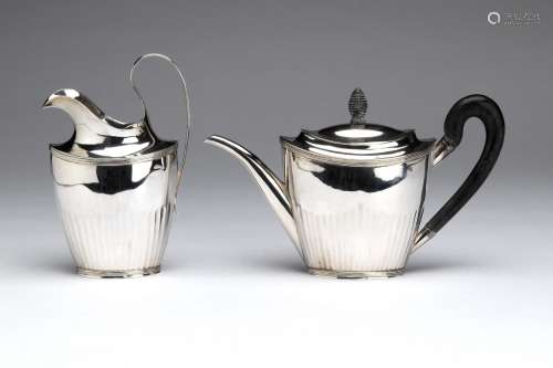 A Dutch silver teapot and milk jug, Utrecht