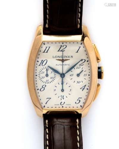 An 18k yellow gold automatic wristwatch with chronograph, by...