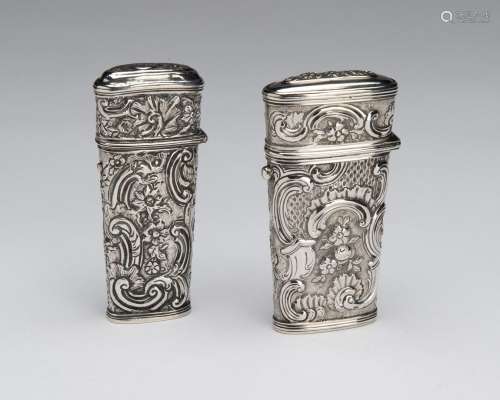 Two silver lancet cases