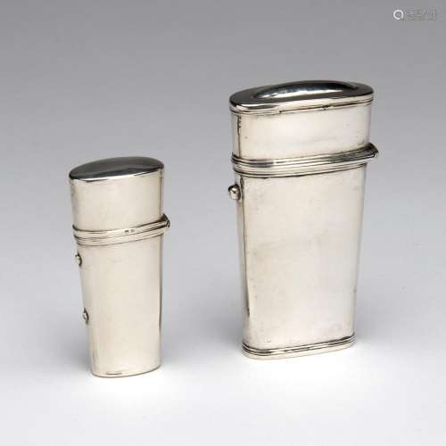 Two silver lancet cases