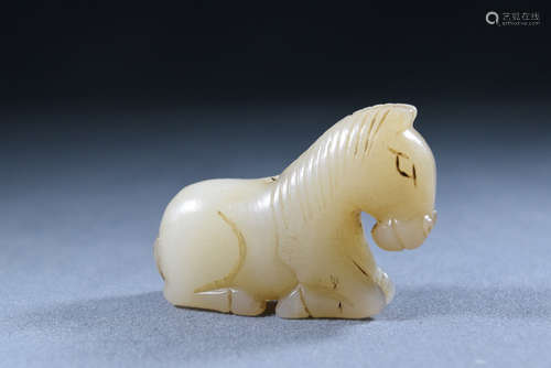 A White Jade Horse Figure Statue