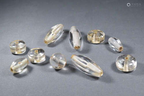 A Group of Clear Crystal Bead Set