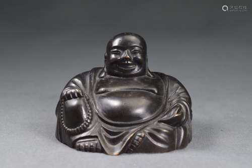 A Bronze Maitreya Paper Weight Figure Statue
